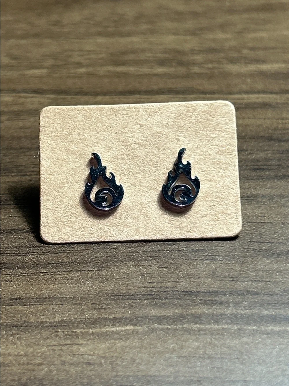 Delicate Silver Flame Stud Earrings for Women